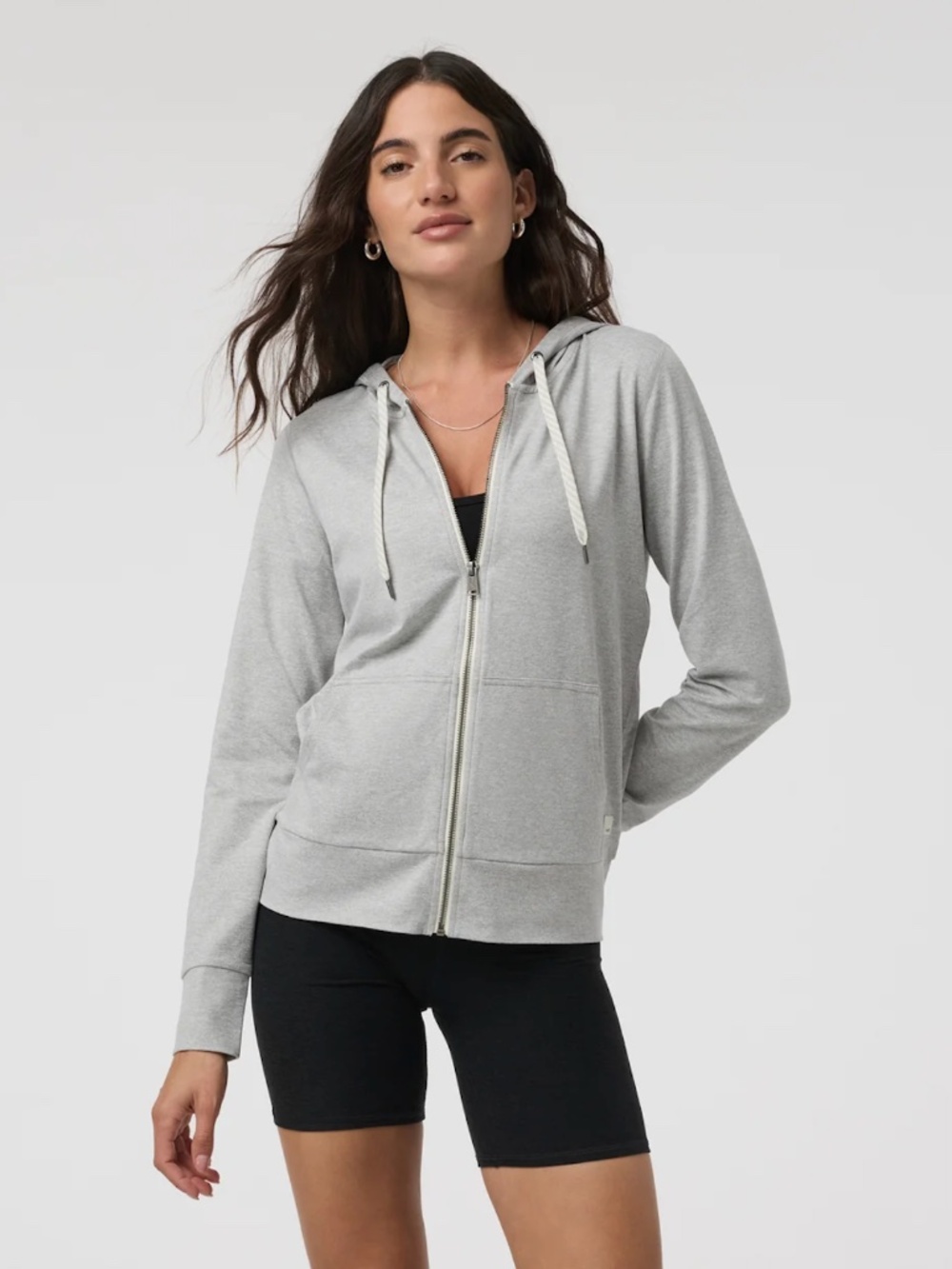 Vuori Halo Performance Hoodie 2.0 Gray Zip Sweatshirt Jacket Women's Medium